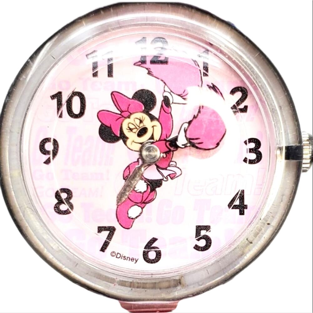 Disney Minnie Mouse Pink Clear Cheer Watch